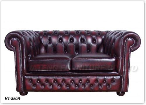 Chesterfield Leather Loveseat